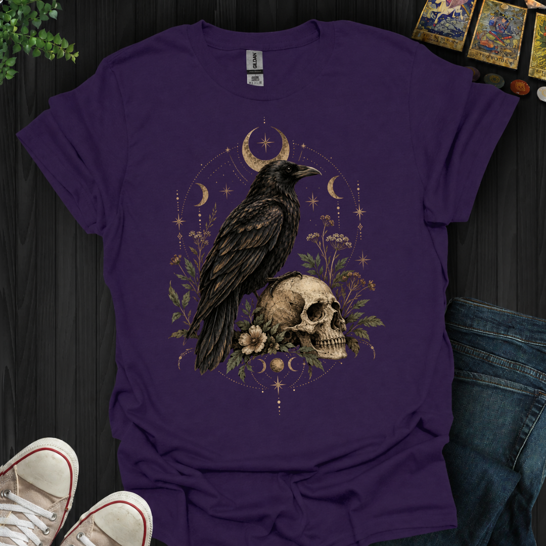 Celestial Raven And Skull- T-Shirt