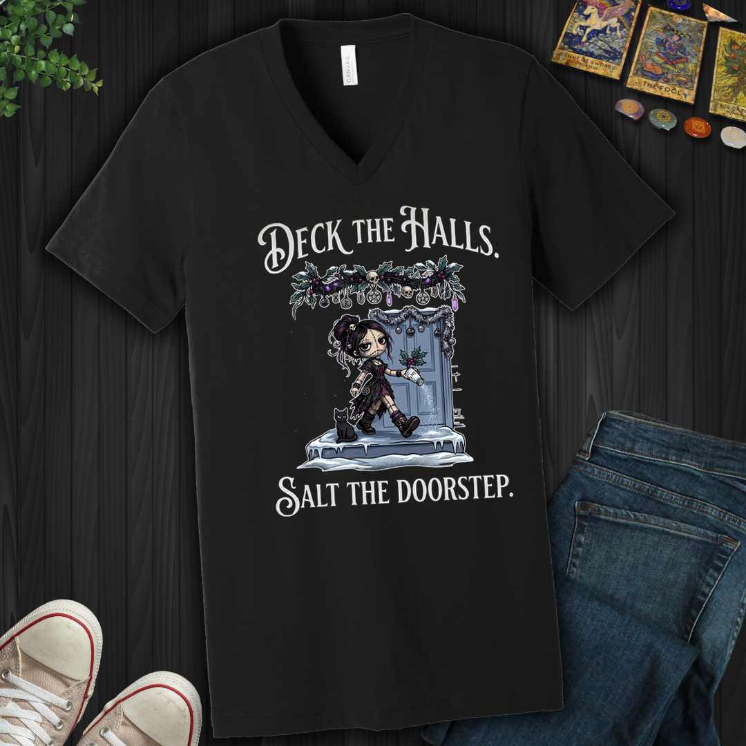 Deck The Halls. Salt The Doorstep- V-Neck