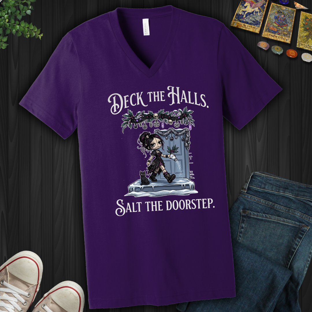 Deck The Halls. Salt The Doorstep- V-Neck