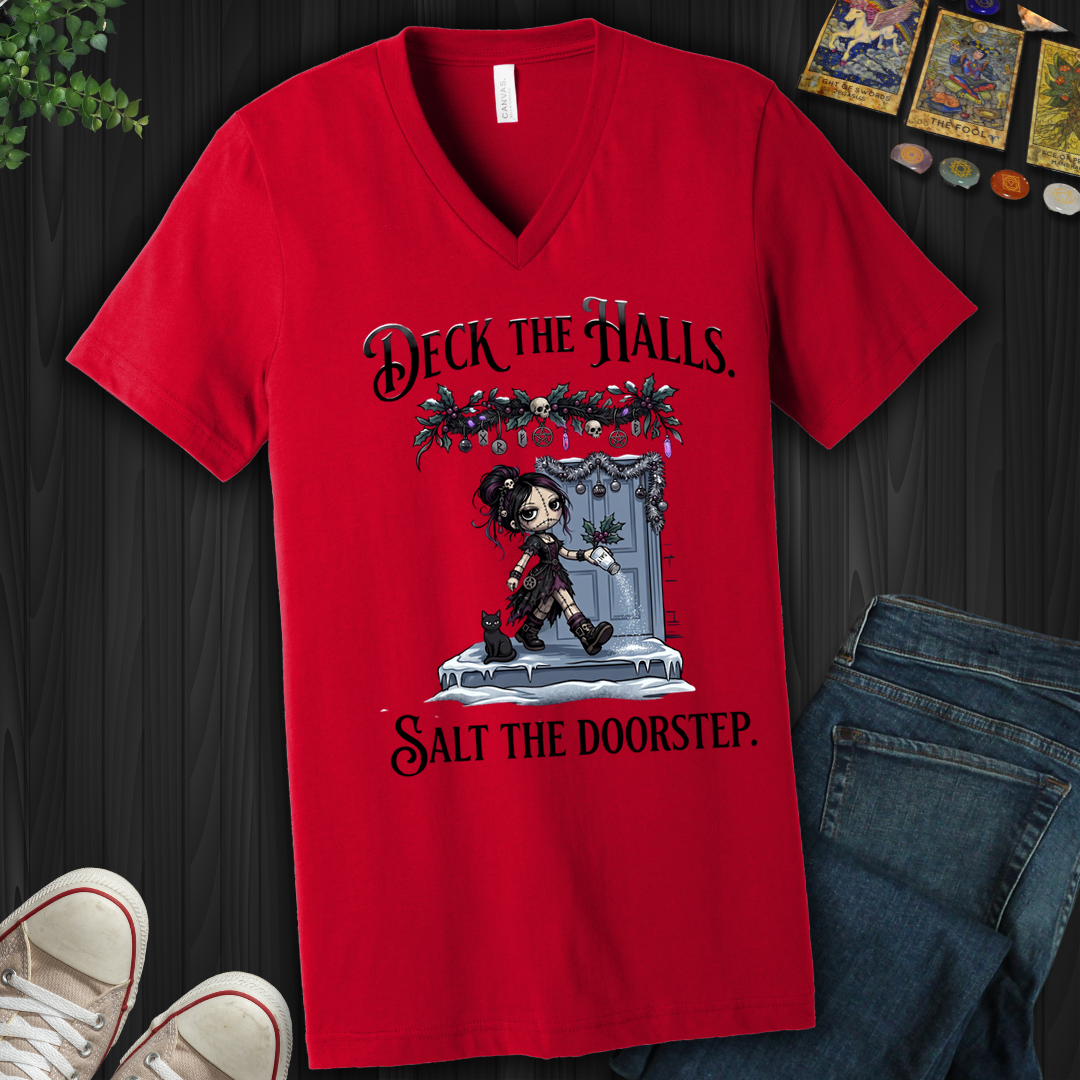 Deck The Halls. Salt The Doorstep- V-Neck