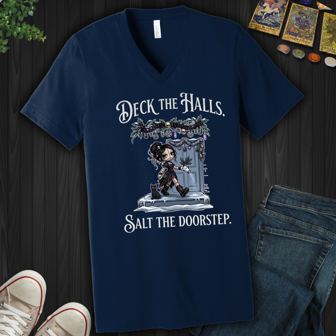 Deck The Halls. Salt The Doorstep- V-Neck