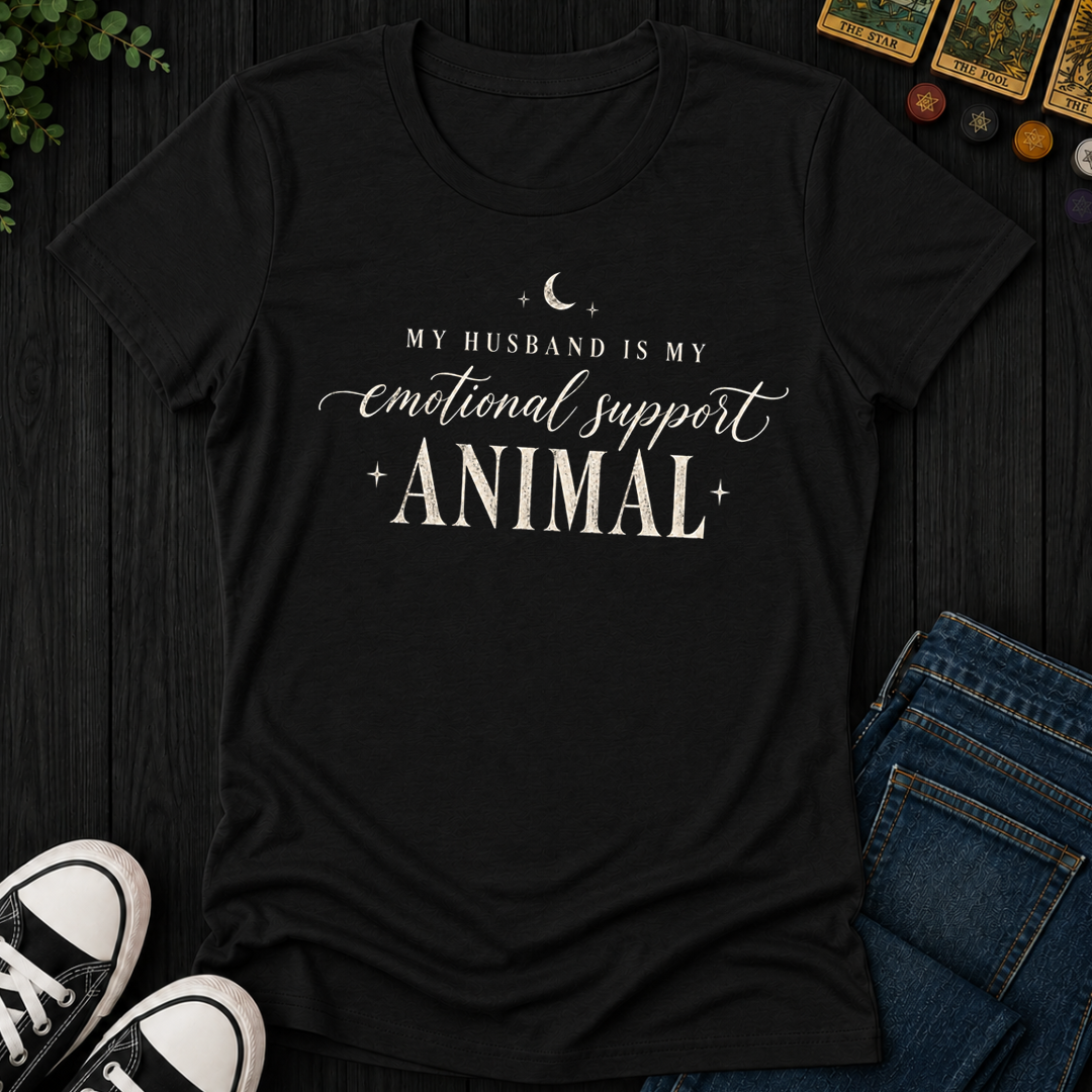 My Husband Is My Support Animal- Women's Fitted Tee