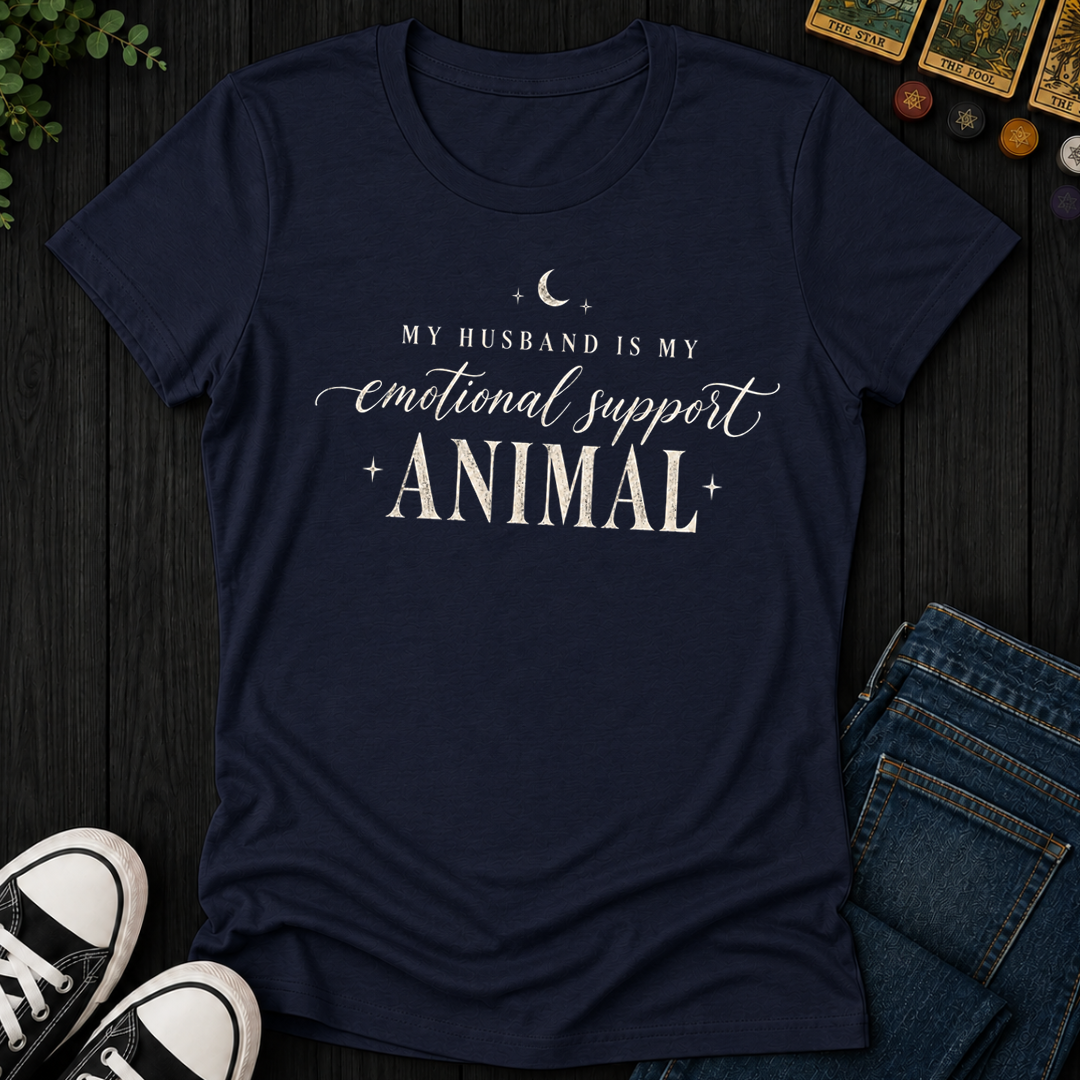 My Husband Is My Support Animal- Women's Fitted Tee