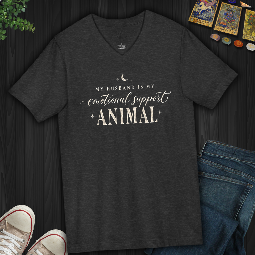 My Husband Is My Support Animal- V-Neck