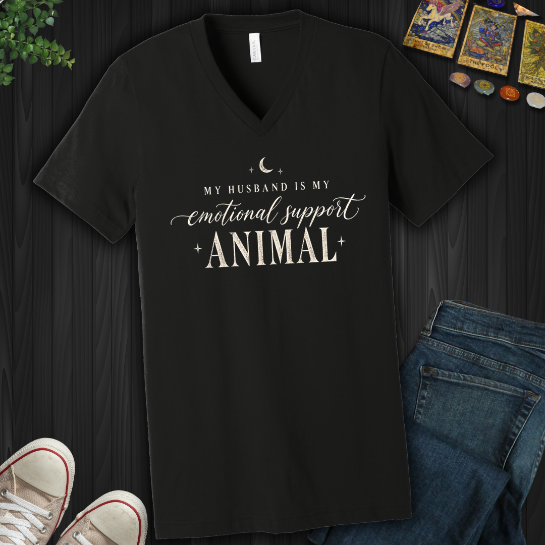 My Husband Is My Support Animal- V-Neck