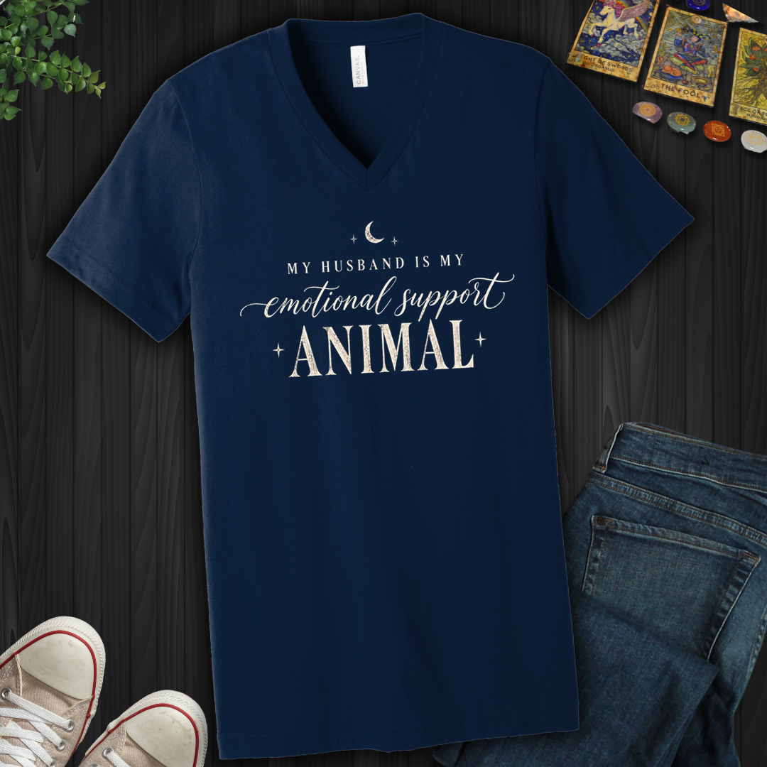 My Husband Is My Support Animal- V-Neck