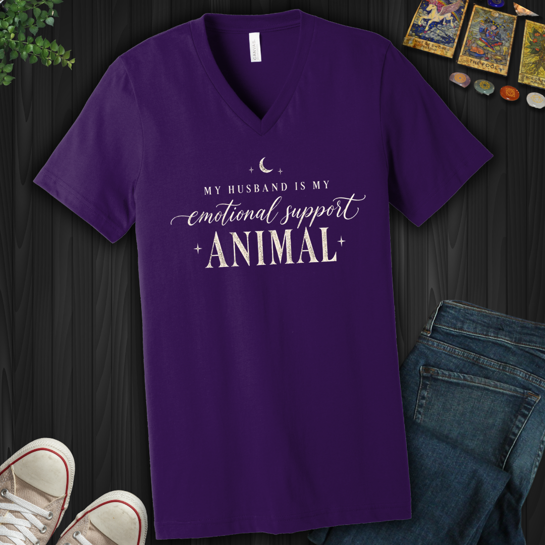 My Husband Is My Support Animal- V-Neck
