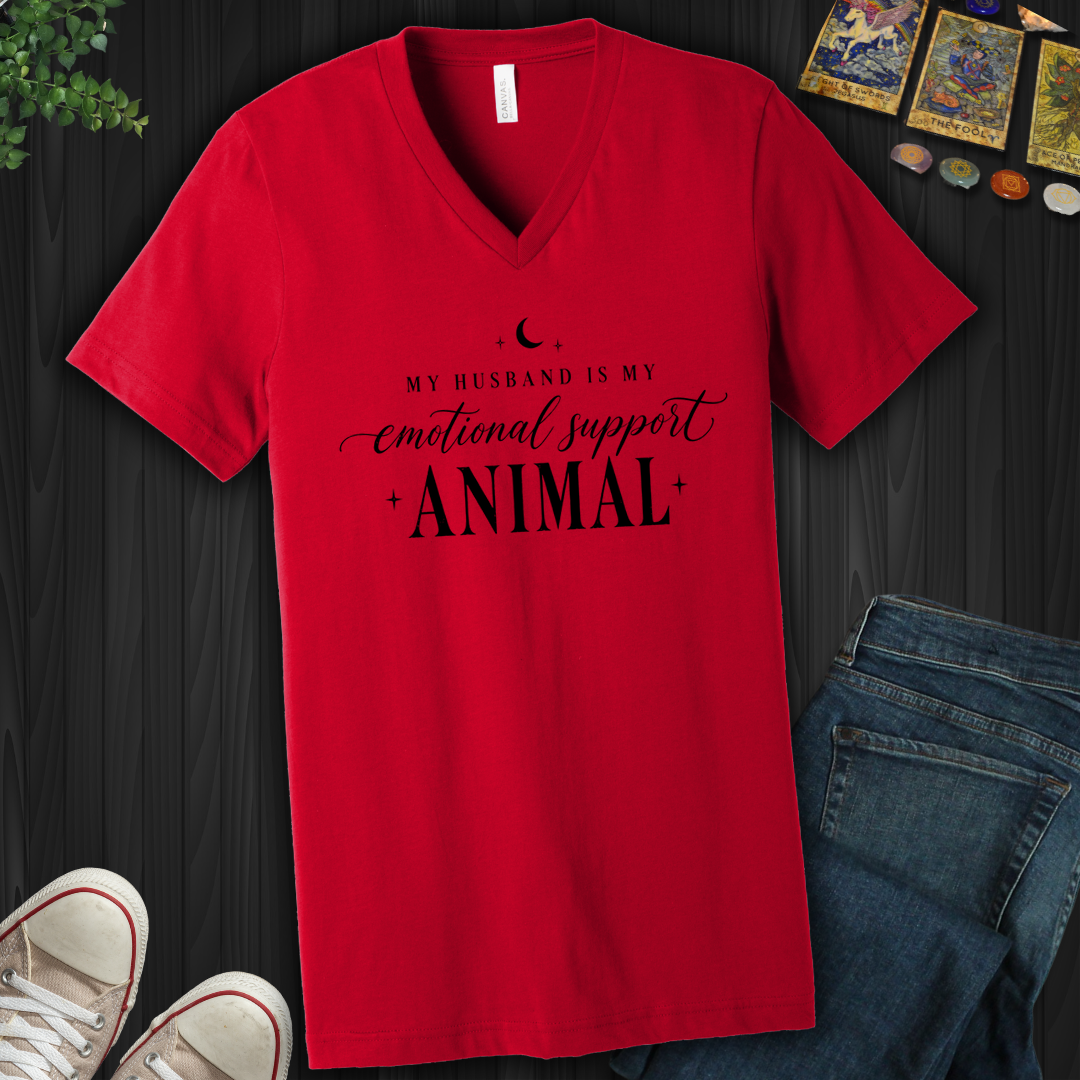 My Husband Is My Support Animal- V-Neck
