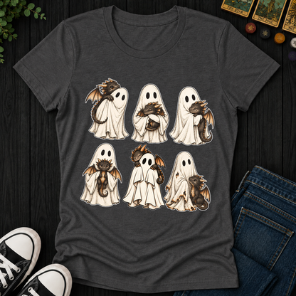 Ghost With Baby Dragon- Women's Fitted Tee