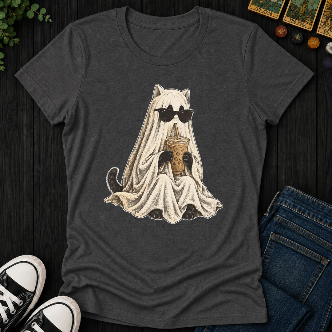 Ghost Cat- Women's Fitted Tee