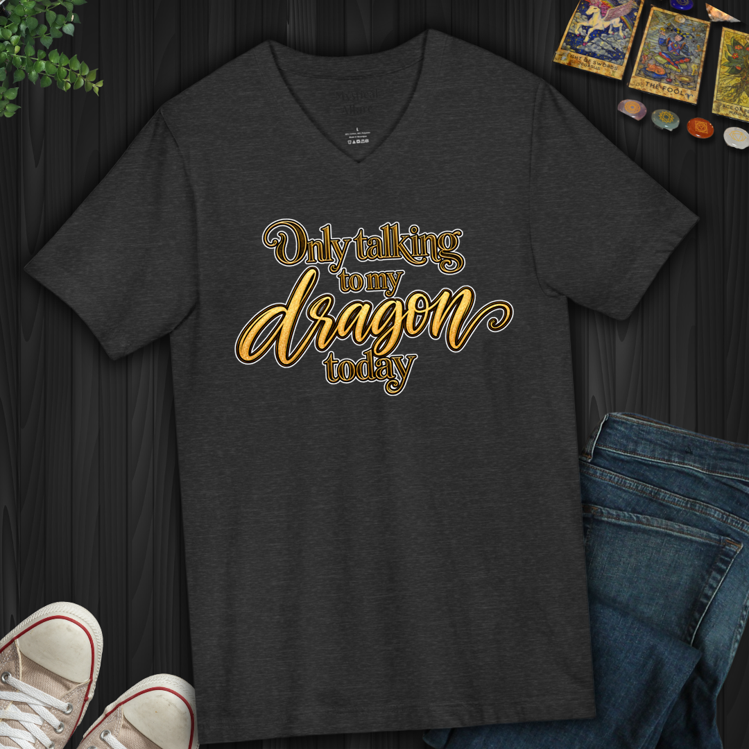 Only Talking To My Dragon Today- V-Neck