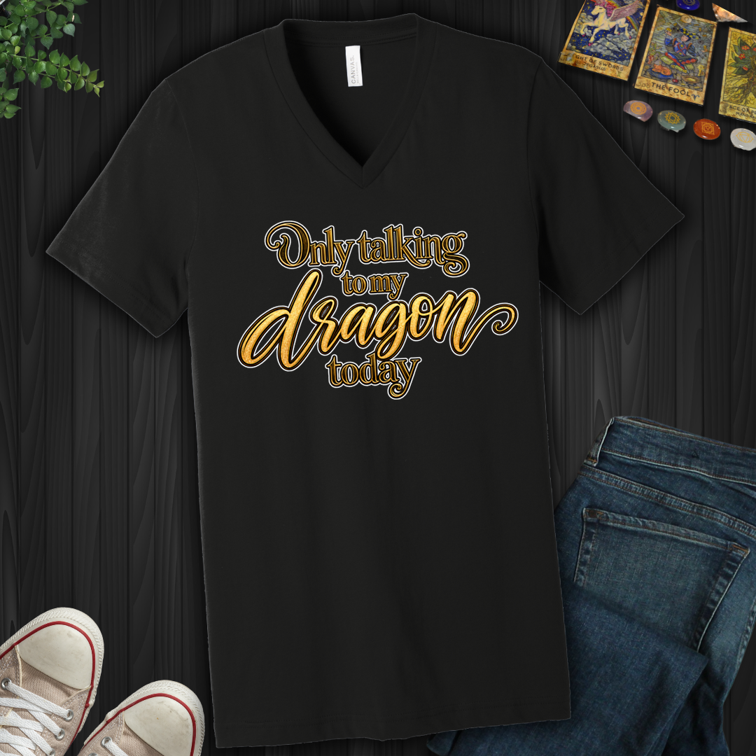 Only Talking To My Dragon Today- V-Neck