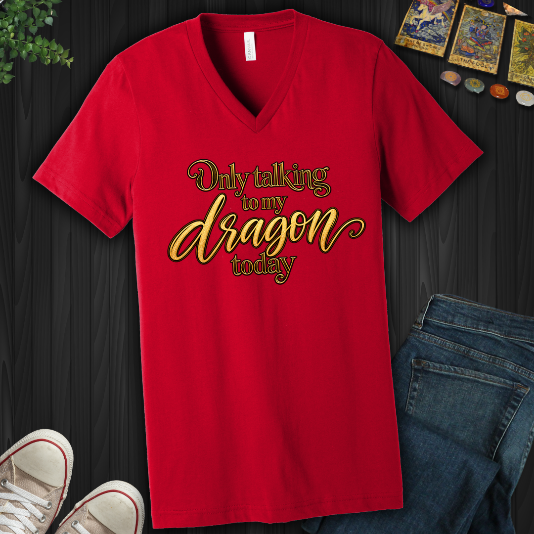 Only Talking To My Dragon Today- V-Neck