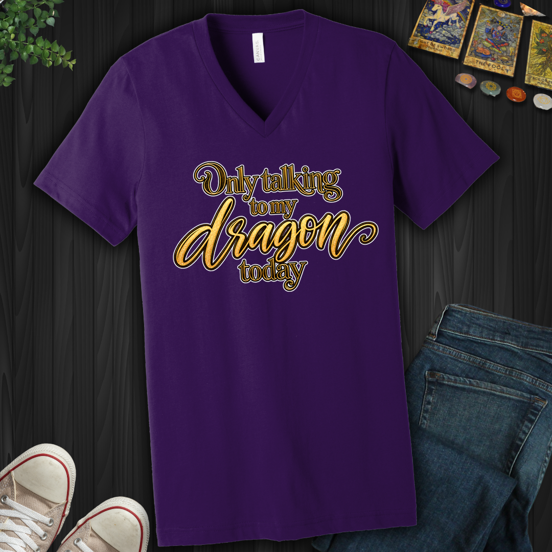 Only Talking To My Dragon Today- V-Neck