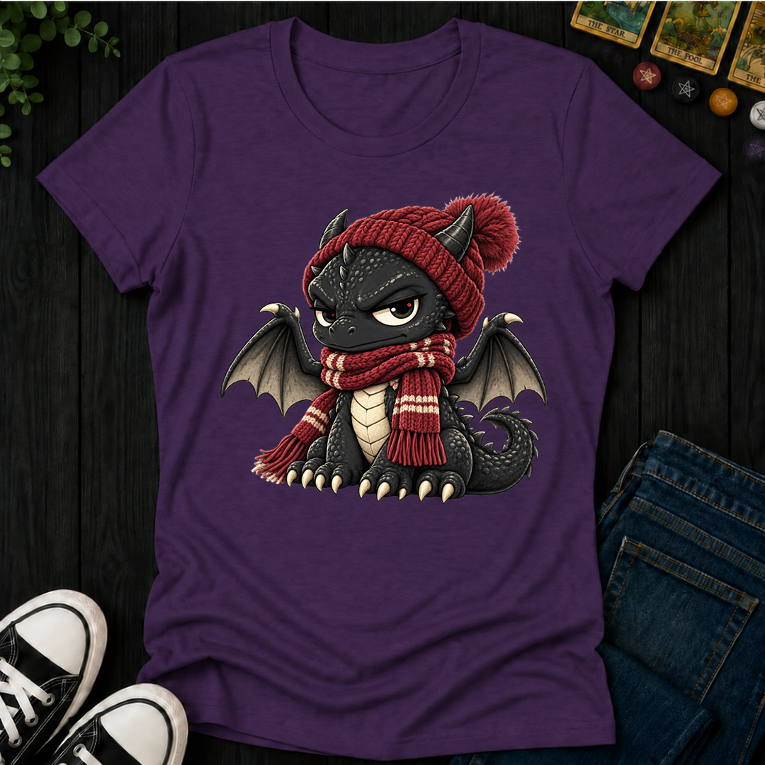 Grumpy Winter Dragon- Women's Fitted Tee