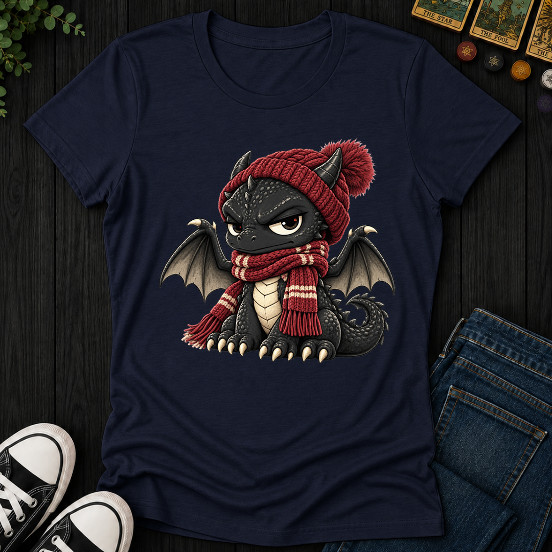 Grumpy Winter Dragon- Women's Fitted Tee