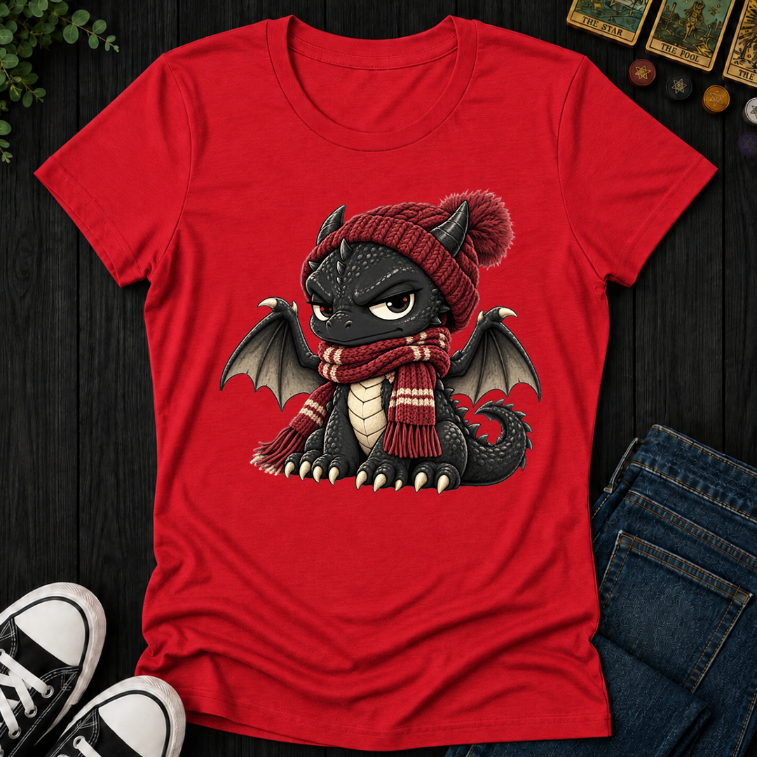 Grumpy Winter Dragon- Women's Fitted Tee
