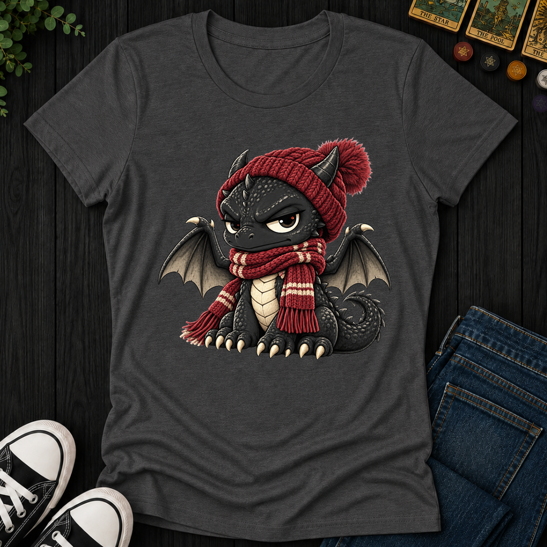 Grumpy Winter Dragon- Women's Fitted Tee
