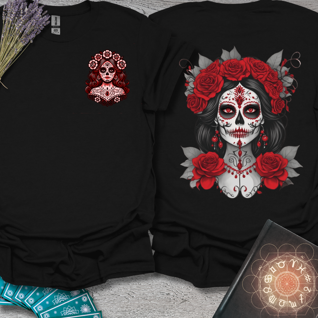 Red Catrina Front and Back T-Shirt
