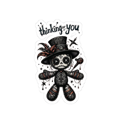 Thinking of You — Voodoo Doll Sticker (3")