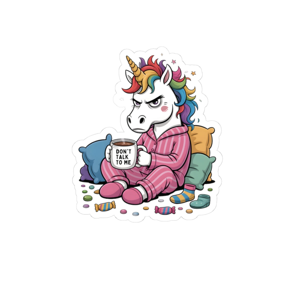 Grumpy Unicorn Sticker