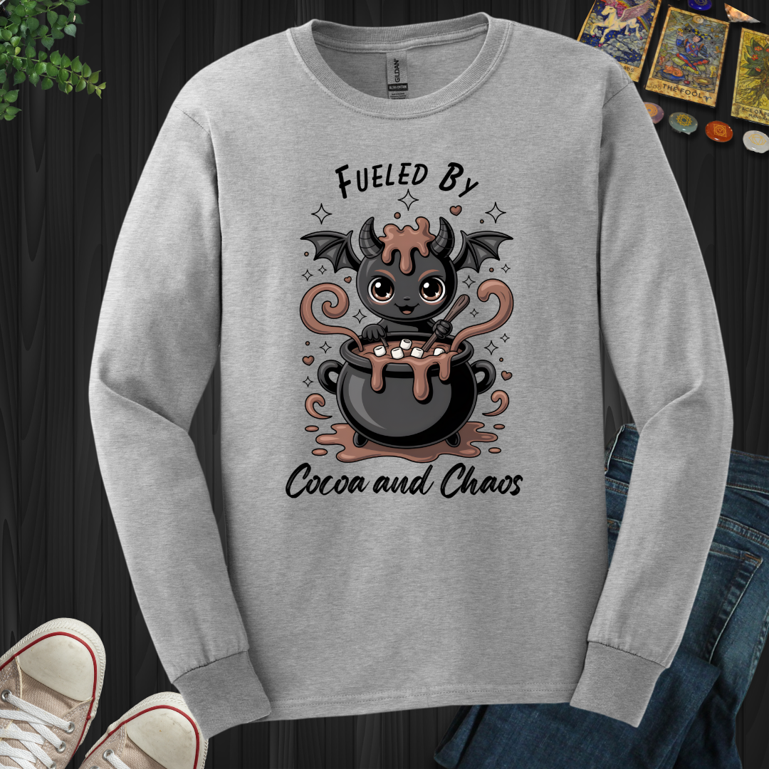 Fueled By Cocoa And Chaos Long Sleeve Tee