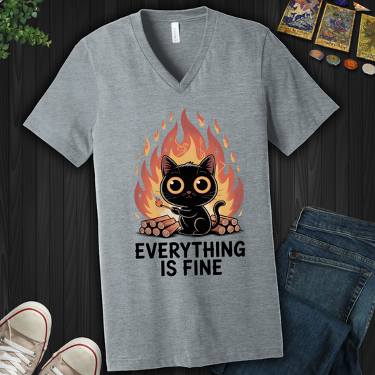 Everything Is Fine V-Neck Tee