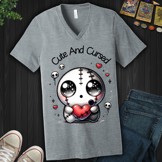 Cute And Cursed  V-Neck Tee