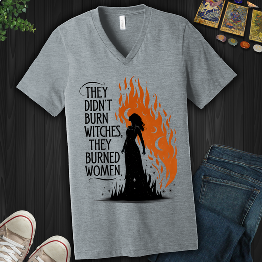 They Burned Women V-Neck Tee