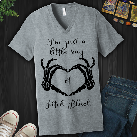 Little Ray Of Pitch Black V-Neck Tee
