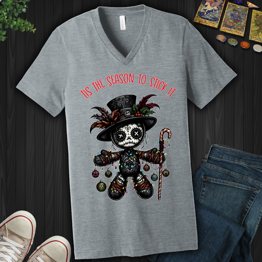 Tis The Season Voodoo Doll  V-Neck Tee