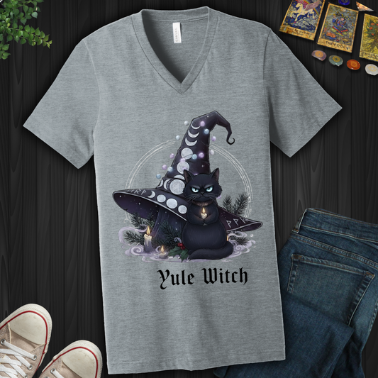 The Yule Witch’s Familiar V-Neck Tee