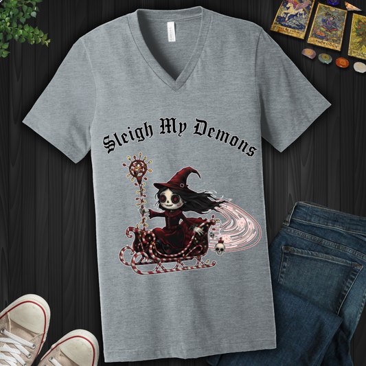 Sleigh My Demons V-Neck Tee