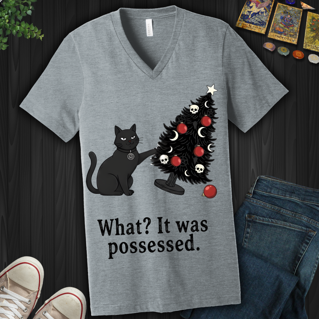 What? It Was Posessed V-Neck Tee