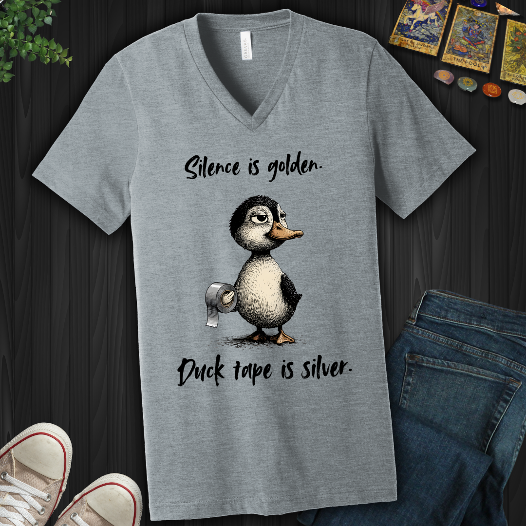 Silence Is Golden V-Neck Tee