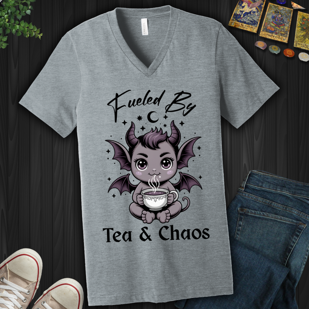 Tea and Chaos V-Neck Tee