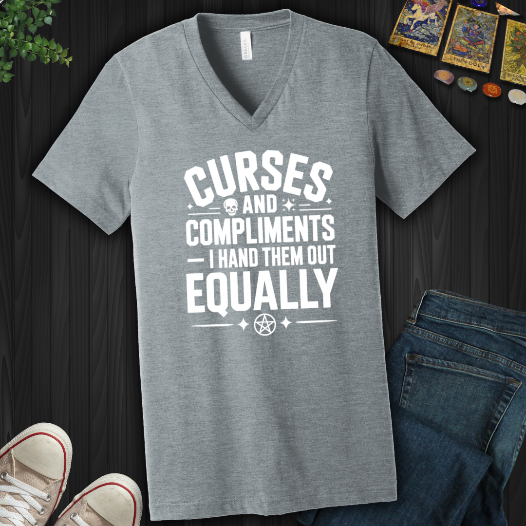 Curses And Compliments V-Neck Tee