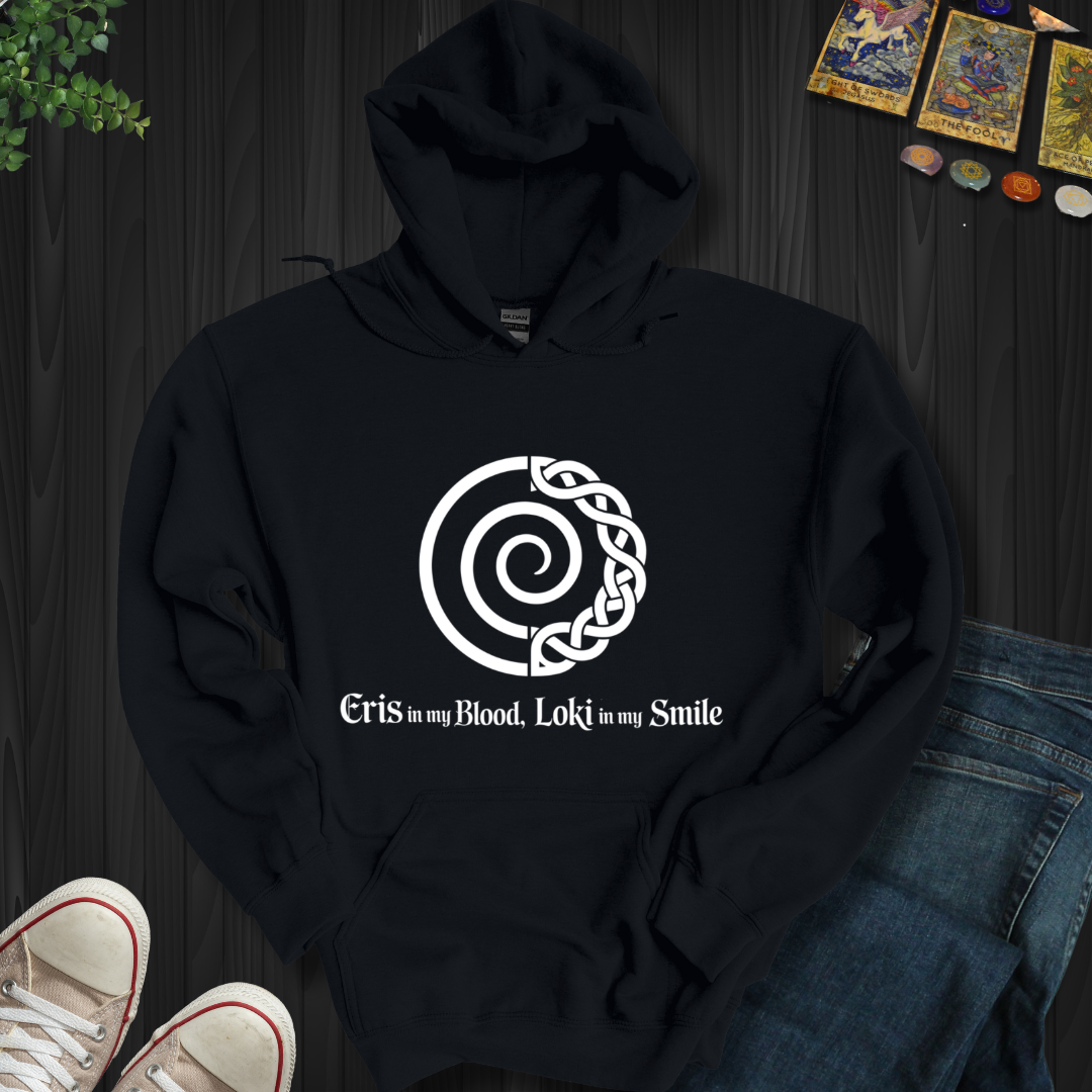 Eris In Blood, Loki In Smile Hooded Sweatshirt