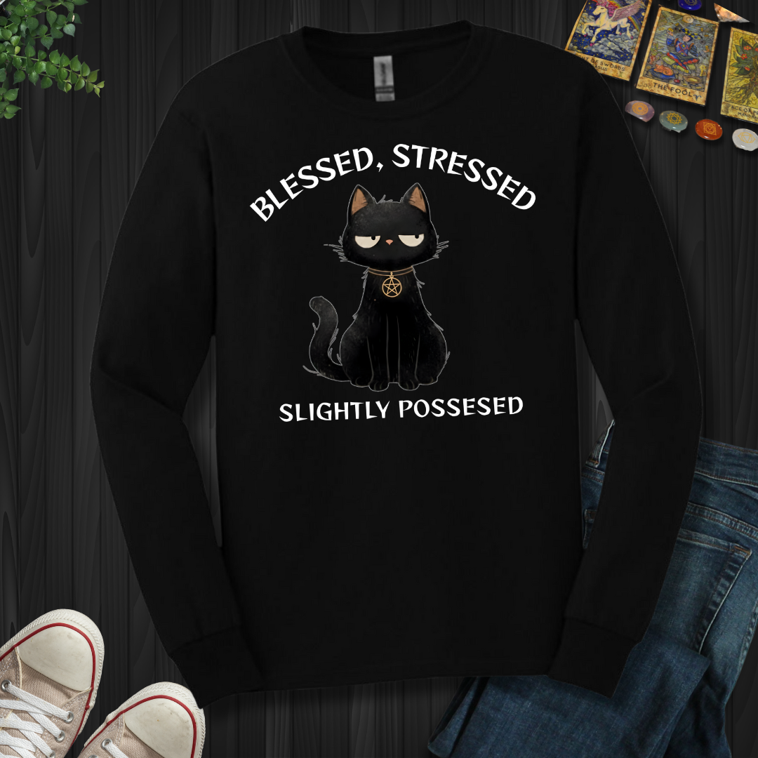 Blessed, Stressed, Slightly Possessed Long Sleeve Tee