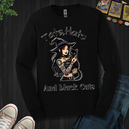 Tats, Hats, And Black Cats Long Sleeve Tee
