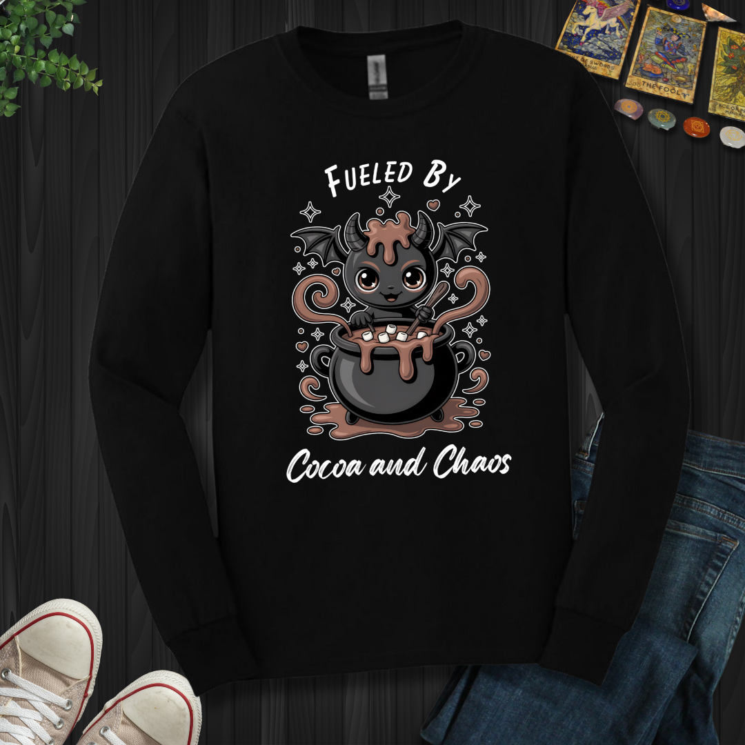 Fueled By Cocoa And Chaos Long Sleeve Tee