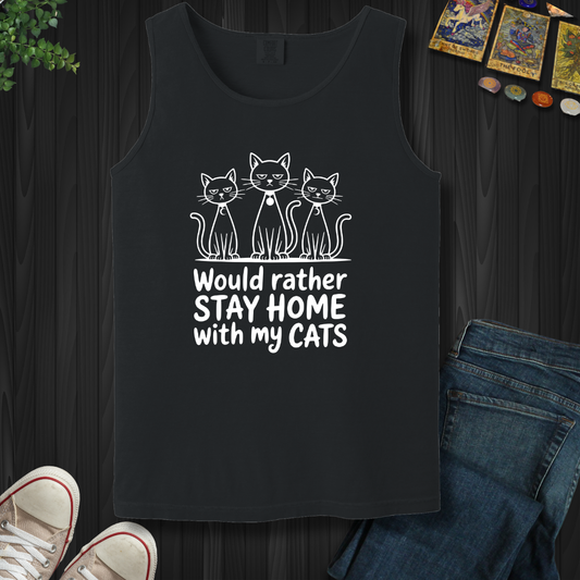 Rather Stay Home With My Cats Tank Top