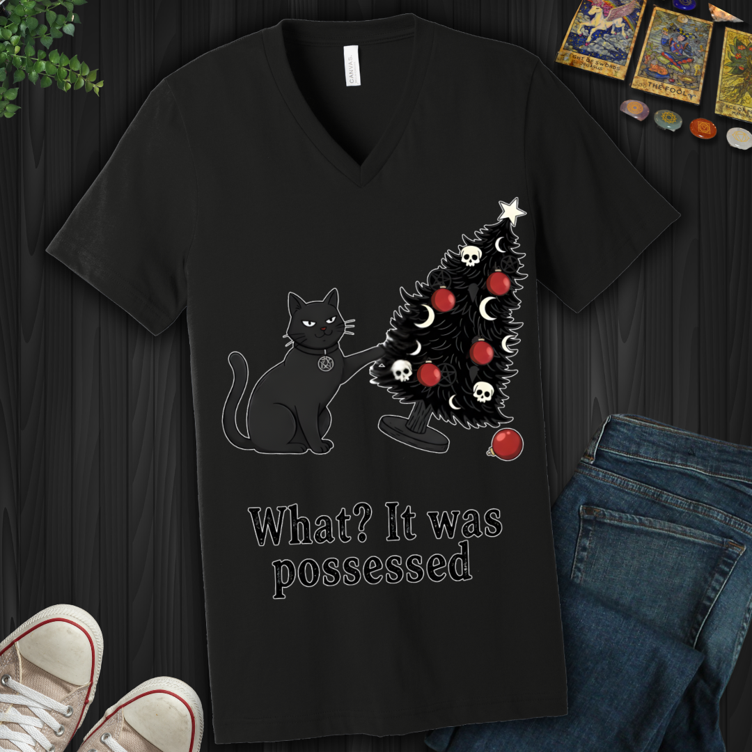 What? It Was Posessed V-Neck Tee