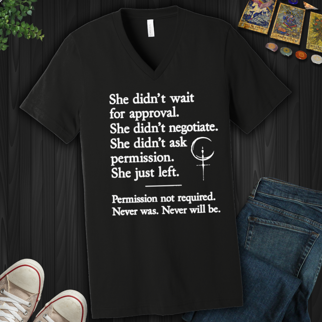 Permission Not Required V-Neck Tee