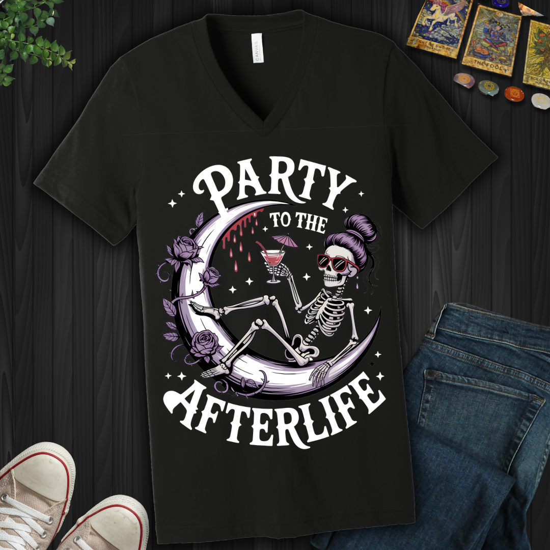 Party to the Afterlife  V-Neck Tee