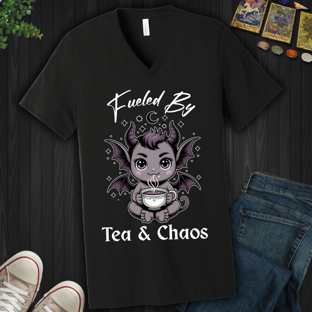 Tea and Chaos V-Neck Tee