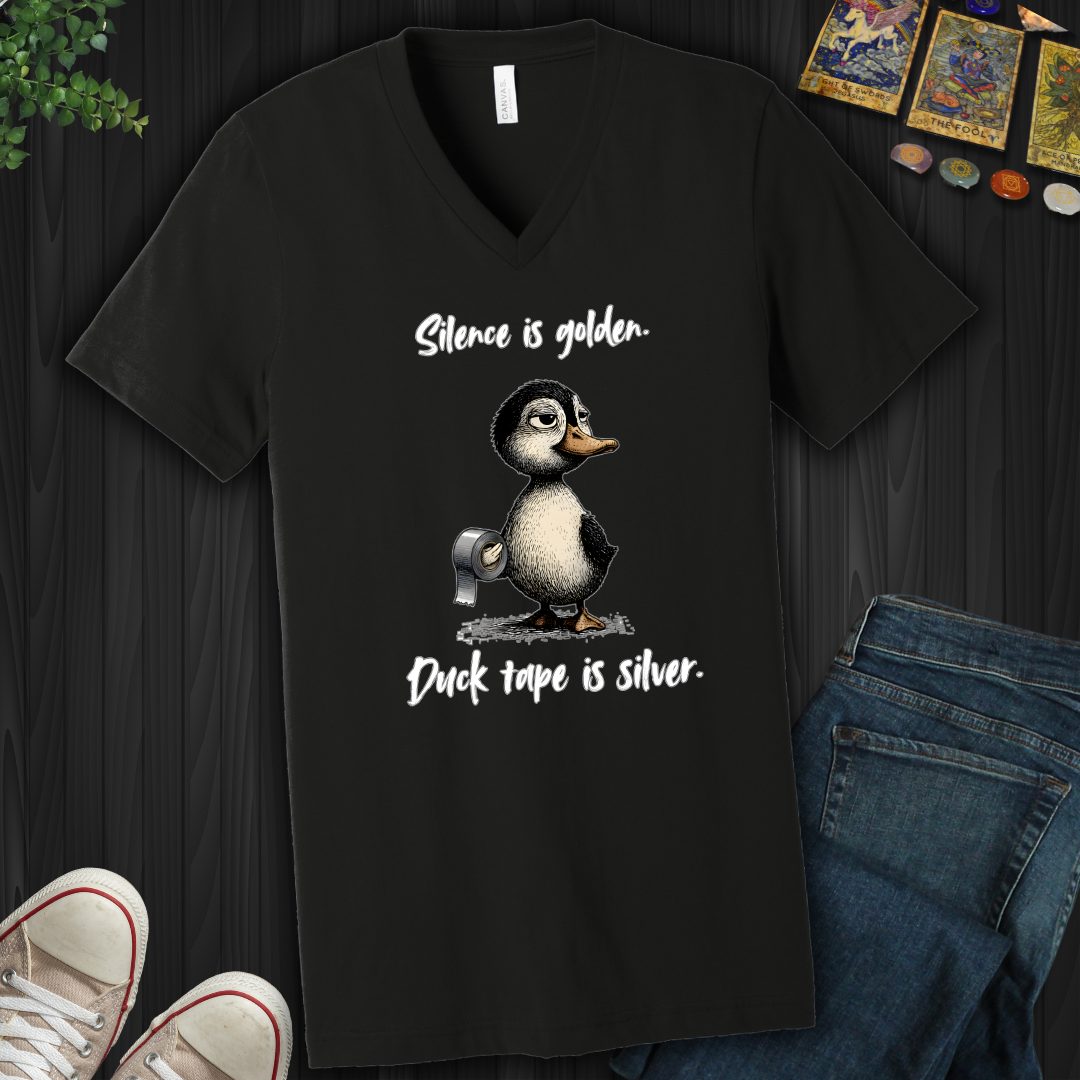 Silence Is Golden V-Neck Tee