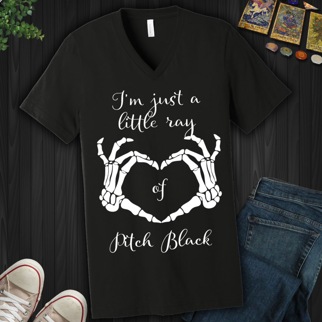 Little Ray Of Pitch Black V-Neck Tee