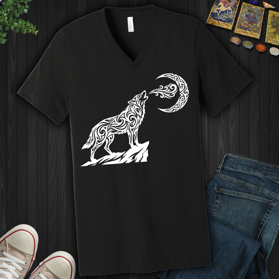 Tribal Wolf V-Neck