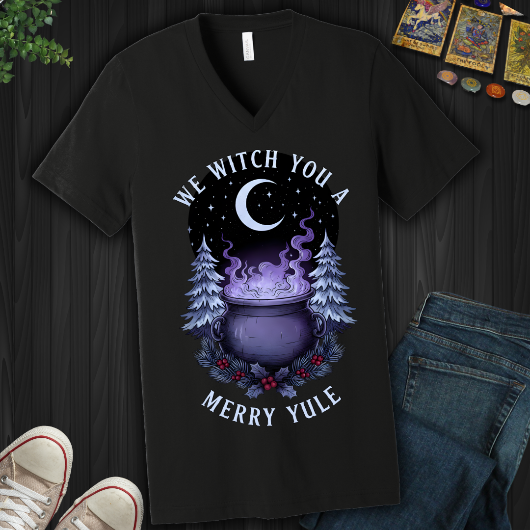 We Witch You a Merry Yule V-Neck Tee